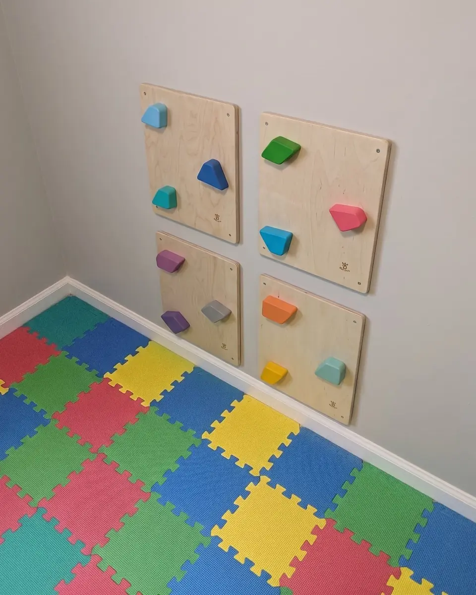 Barin Toys review van een houten klimwand voor peuters in de kinderkamer