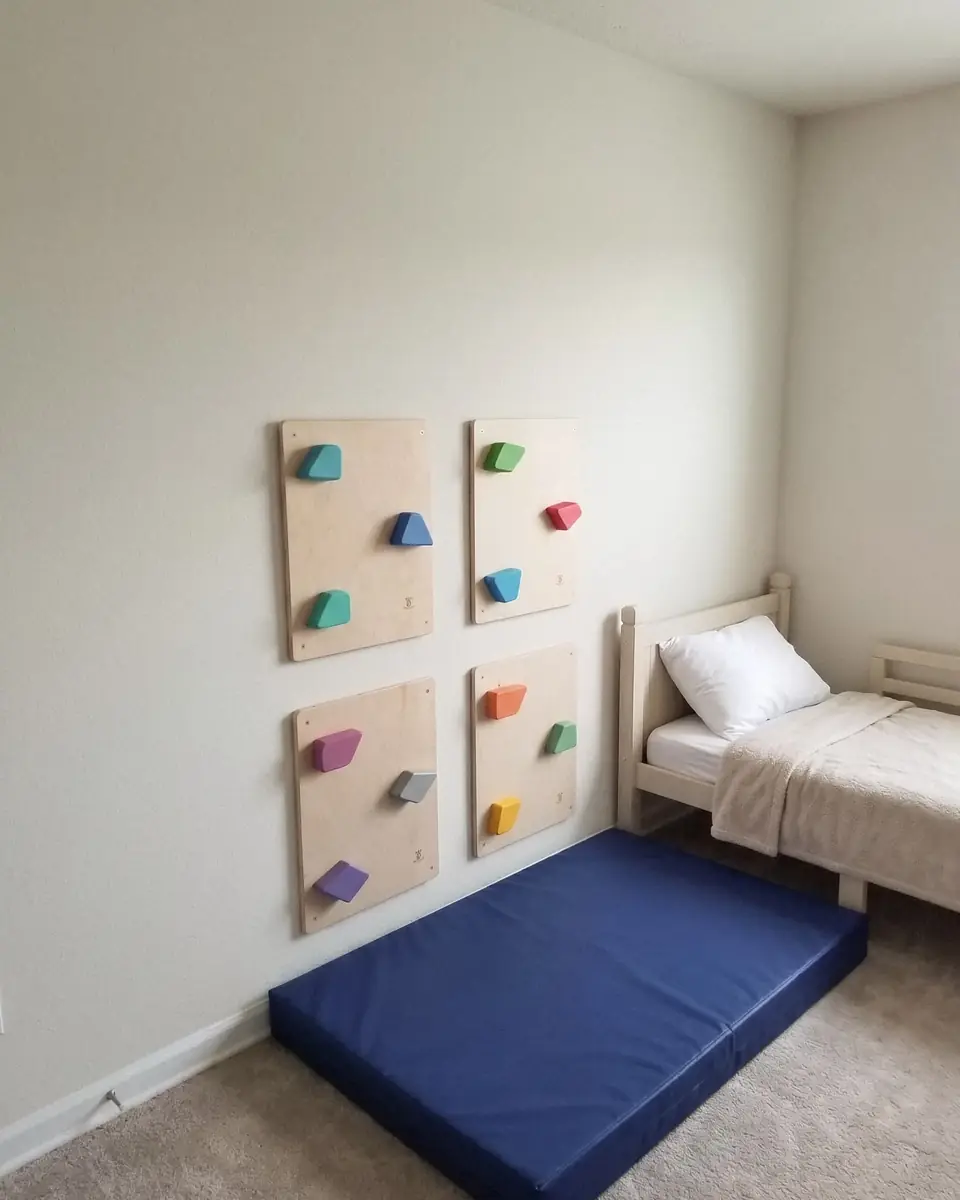 Barin Toys review van klimwandpanelen voor de kinderkamer met houten klimgrepen